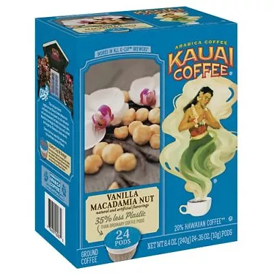 Kauai Coffee Single Serve Pods Vanilla Macadamia Nut Flavor - Arabica Coffee • $17.53