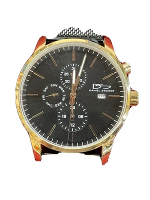$75 • Buy Watch Mens Daniel Steiger Leather Band Gold Plated