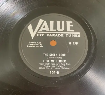 Love Me Tender ~ Elvis Presley Vera Matson ~ On Value Hit Parade Tunes 78 Rpm A1 • $150