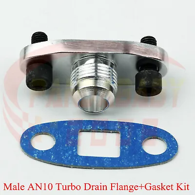 T3 T4 T60 Turbo Oil Drain Outlet Flange Male -10 AN10 10AN 10-AN Gasket Adapter • $6.88