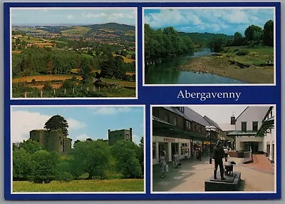 Multiview Of Abergavenny Monmouthshire Wales Postcard Unposted • £5