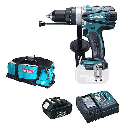 Makita 18v Bhp458 Combi Drill Bl1830 Battery Dc18rc Charger & Lxt600 Bag • £496.33