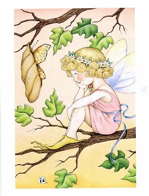 Mary Engelbreit-Emerging Butterfly Moth Cocoon Branch Tree Fairy Postcard-NEW! • $2.49