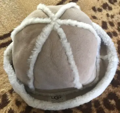 UGG Leather/Shearling Sheepskin Bucket Hat One Size Tan • $59