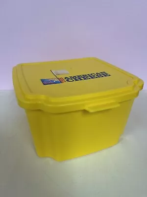 Vintage Kraft Singles American Cheese Storage Container Yellow American Flag • $15