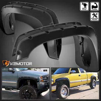 Fits 1999-2006 Chevy Silverado GMC Sierra Smooth Black Pocket Style Fender Flare • $84.38