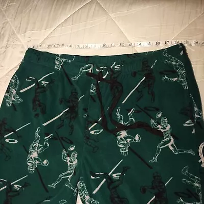 Men's XL Croft & Barrow Green Microfleece Pajama  Pants  Football Pics • $9