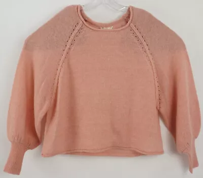Band Of Gypsies Women's Medium Pink Mohair Wool Lightweight Loose Dolman Sweater • $21.99