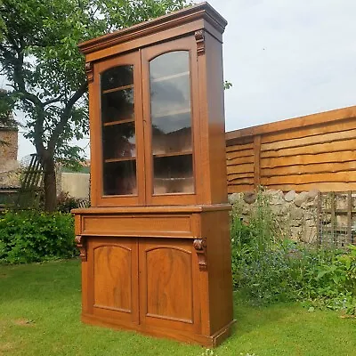 £180 • Buy Antique Mahogany Bookcase Larder Cupboard Linen Press