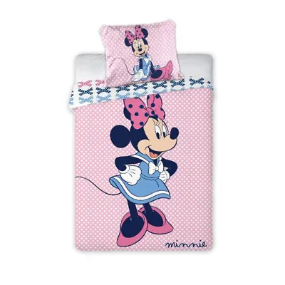 Disney Minnie Mouse Toddler Bedding Set 100% COTTON Bed Set Cute Bow Beautiful • £16.99