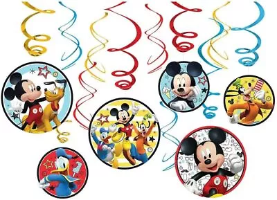 Mickey Mouse On The Go Disney Clubhouse Birthday Party Hanging Swirl Decorations • $11.77