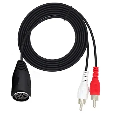 MIDI DIN 8 PIN Female To Dual 2x RCA Phono Male Musical Audio Adapter Cable Cord • $6.49