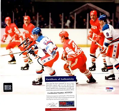 Mike Eruzione Signed Miracle On Ice 1980 Team USA 8x10 Inch Photo + PSA/DNA COA • $33.99