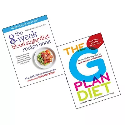 G Plan Diet And 8-Week Blood Sugar Diet Recipe Book Collection 2 Books Set NEW   • £12.49