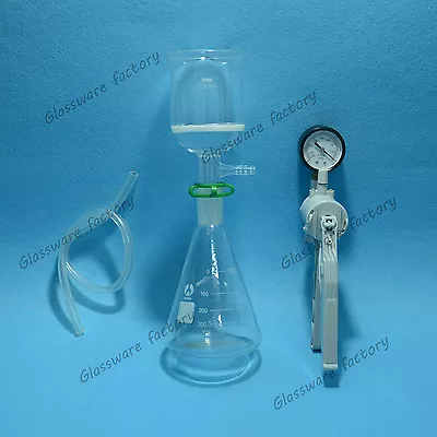 500mLSuction Filtration DeviceBuchner FunnelTriangle Flask With Vacuum Pump • $50.93