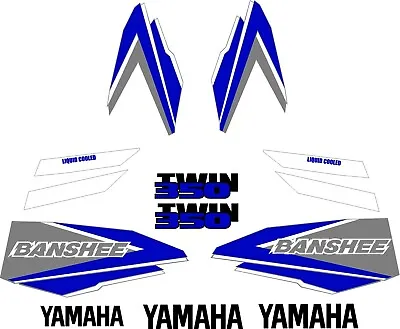 1998-99 Yamaha Banshee Reproduction Decal Graphics Kit Twin 350 Blue/Grey   • $39.99