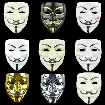 Book Day Anonymous Hacker Vendetta Guy V Mask Cosplay Props Party Fancy Dress ☆ • £8.25