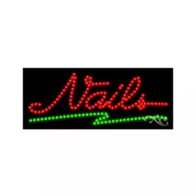 NEW “NAILS  27x11 UNDERLINED SOLID & ANIMATED LED SIGN W/CUSTOM OPTIONS 20265 • $279