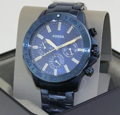 New Authentic Fossil Bannon Multifunction Chronograph Navy Blue Bq2691 Men Watch • $69.99
