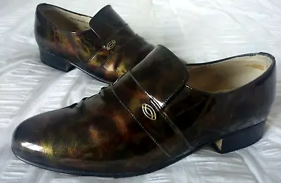 £35.75 • Buy Sanders Mens Andy Irredescent Patent Leather Vintage Slip On Shoes Size 7 