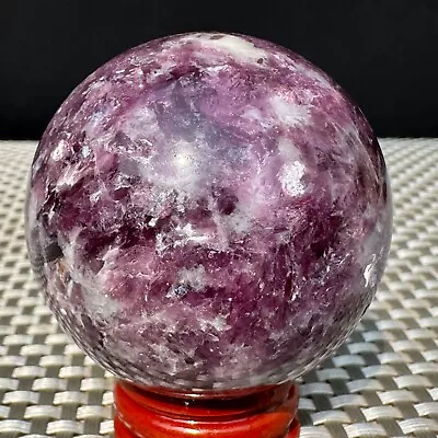 221G RARE ! Marvelous Lepidolite Purple Mica Globe Reiki Crystal Sphere Ball • $0.64