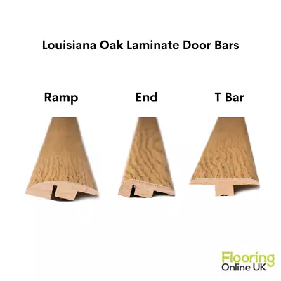 Louisiana Oak MDF Laminate Door Bar Trims Ramp Profile End Edge T Bar Strips • £39.99