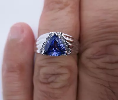 1.37 Carat  14K Gold Diamond & Tanzanite Ring Dia=.12  F-SI1/VS2  Value=$5750 • £457.79