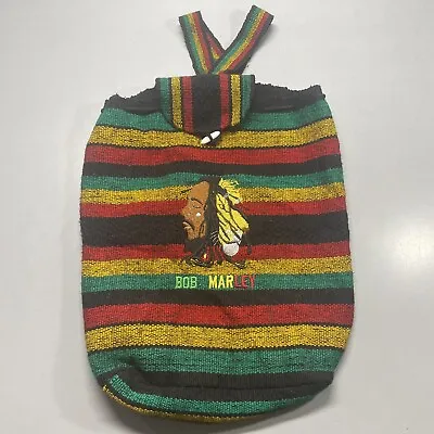 Rasta Bob Marley Lion Drawstring Bag Knapsack Bookbag Jamaica Reggae Caribbean • $10.56