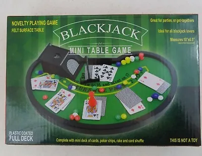 BlackJack ~ Mini Table Game ~ New In Box +  EXTRA 100 Count Poker Chips • $12.99