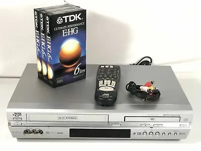 £98.40 • Buy JVC DVD VCR Combo Unit Vintage Digital Model HR-XVC33U With Remote & Extras