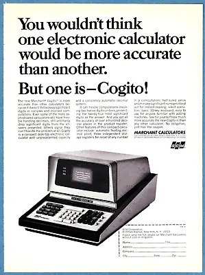 1966 Ad ~ Marchant Cogito Electronic Calculator Ad ~ Scm Corp. • $8.39