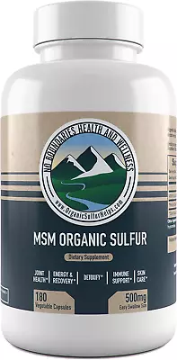 500mg MSM Organic Sulfur Capsules By No Boundaries Health And Wellness � 180 ... • $30.73