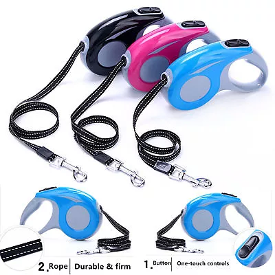 £2.99 • Buy Retractable Dog Lead Extending 3m/ 11.5ft Leash Tape Long Max 15kg PET LEASH