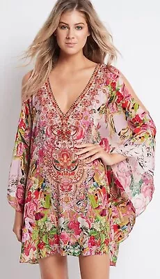 Czarina Short Kaftan Dress - Every Flower Blossoms - O/s - Preloved  • $110