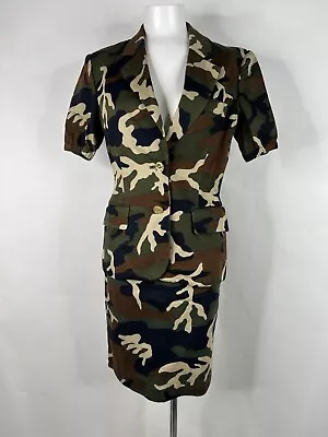Vtg Moschino Cheap & Cheap Green Camo Print Skirt Suit • $460