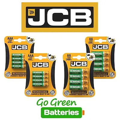 AA AAA Rechargeable Batteries 1.2v NiMH  Stay-charged 650 950 1200 2400 MAh JCB  • £5.49