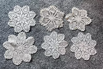 Lot Of 6 ~ Vintage ~ Ivory ~ Crochet ~ Multi-Pattern ~ Doilies ~ Small 5 -6 1/4  • $4.50