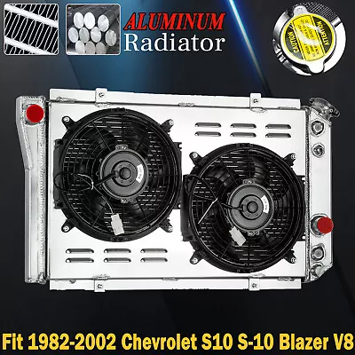 Fits 82-02 CHEVROLET S10 S-10 Blazer V8 Conversion 3 Row Radiator Shroud Fan AT • $192.03