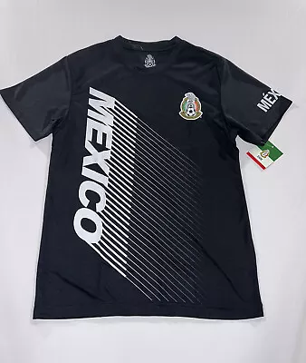 Mexico Men's T-Shirt MEDIUM Seleccion Mexicana SOCCER Black Short Sleeve NWT • $18.88