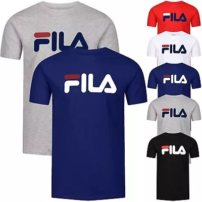 Mens FILA Printed T-Shirt Short Sleeve Shirt Crew Neck Casual Summer Top Tee • £7.99
