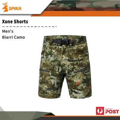 Spika New Men's Xone Hunting Shorts Biarri Camo W Adjustable Belt Hcs-xoc-1a • $107