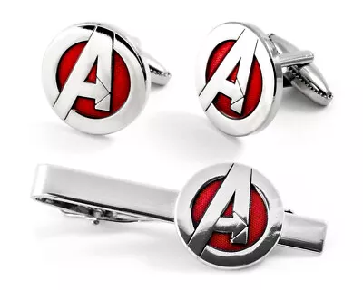 Avengers Cufflinks Marvel Tie Clip Captain America Cuff Links Iron Man Tack • $19.95