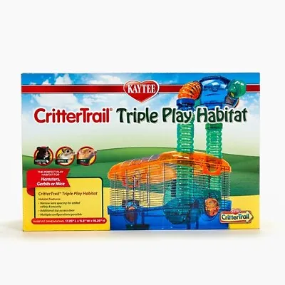 KAYTEE CRITTERTRAIL TRIPLE PLAY HABITAT FOR HAMSTER MICE Hamster Cage 17x11x19  • $49