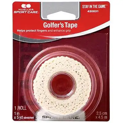 Mueller Golfer's Grip Tape 1  X 5 Yds Lightweight Tears Easy Custom Application • $8.44