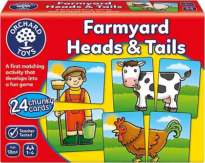 Farmyard Heads And Tails Game Memory & Matching Pairs Card Game Educational • £43.99