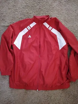 $9.99 • Buy Addias Team Performance Jacket  Men's 2XL Red Lightly Worn 80s Style Run DMC!!!!