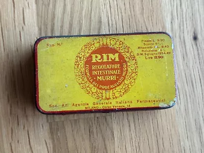 Vintage Antique Italian Digestive Medicine Advertising Tin Yellow Red Milan • $13.99