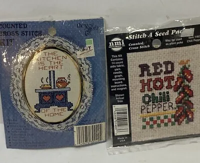 Lot Of 2 Vintage Mini Counted Cross Stitch Kits New Berlin Co. NMI Needle Magic • $10.99