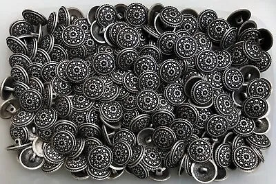 12mm 18mm Antique Aged Silver Filigree Flower Metal Shank Button Buttons XM126-A • £2.19