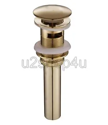 £17.27 • Buy Gold Brass Basin Sink Drain Pop Up Waste Vanity With Overflow Drainer Usd013